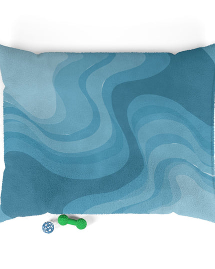 Sky Blue Wavey 50" × 40" Pet Bed