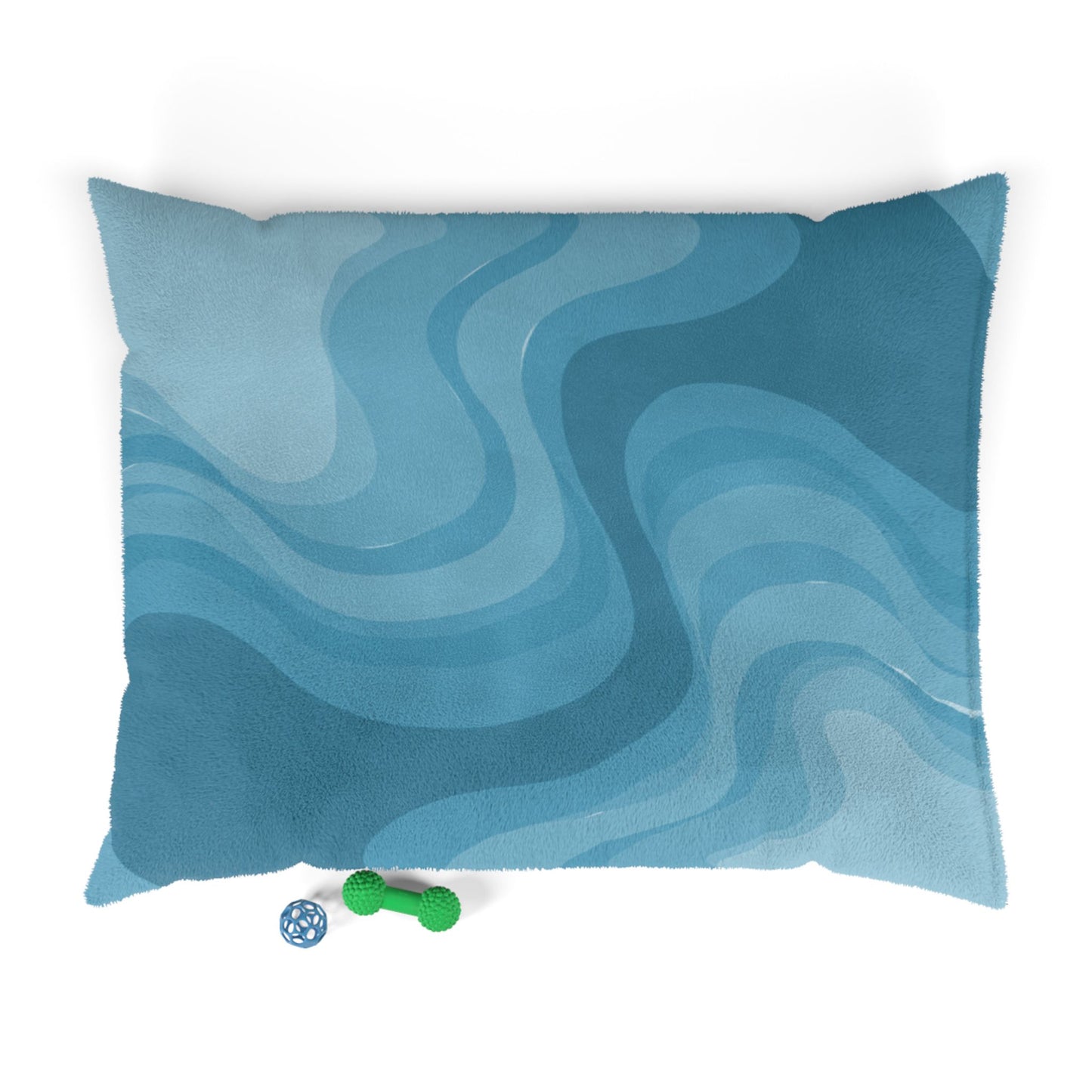 Sky Blue Wavey 50" × 40" Pet Bed