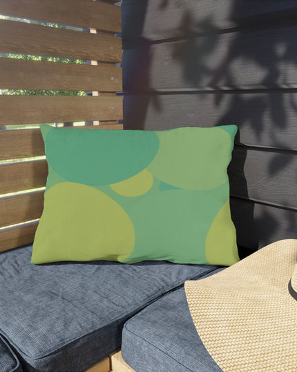 Pastel Green Patches 20" x 14" Outdoor Pillow