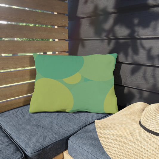 Pastel Green Patches 20" x 14" Outdoor Pillow