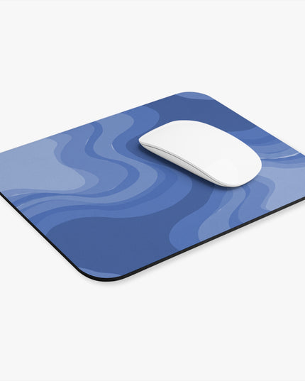 Deep Blue Wavey Mouse Pad, 9" x 8" Rectangle