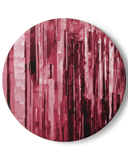 Striped Ruby 4" x 4" Round Ceramic Coaster