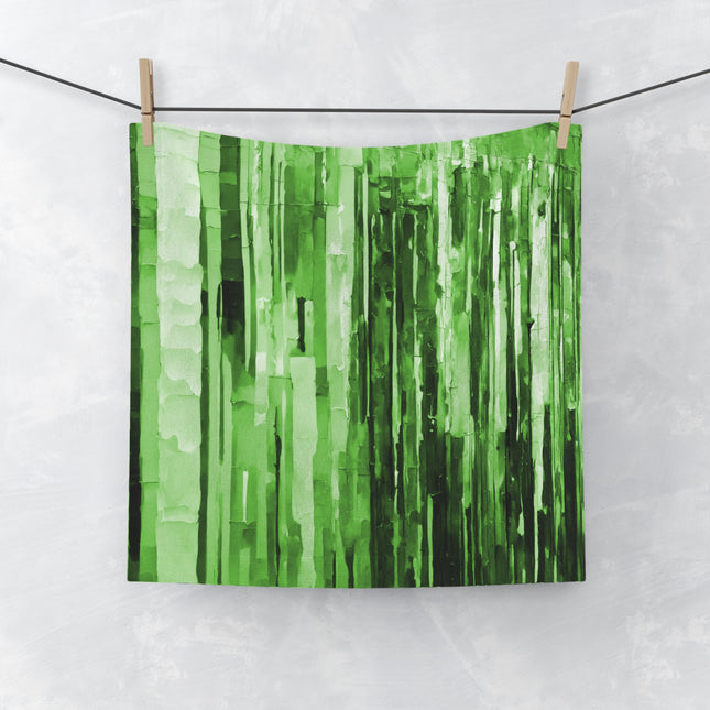 Striped Mint Pastel Face Towel, 13" x 13"