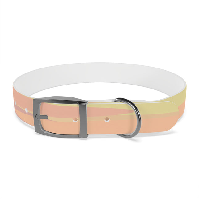 Pastel Hot Peach Patches Large Dog Collar