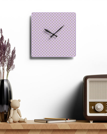 Magenta Star-crossed Bodies Acrylic Wall Clock, Round or Square, 10.75" x 10.75"