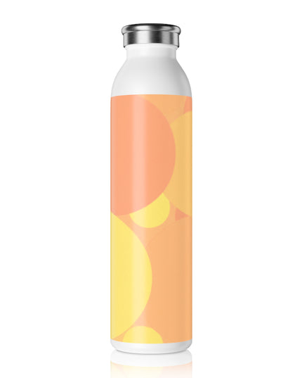 Pastel Bright Oranges Patches Slim Water Bottle, 20 oz White