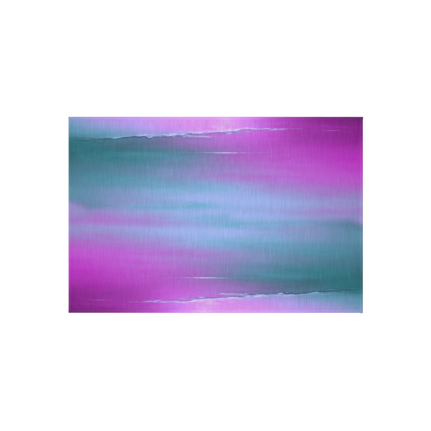 Dark Blue Green Sea Purple Fog Outdoor Rug, 24" x 36"