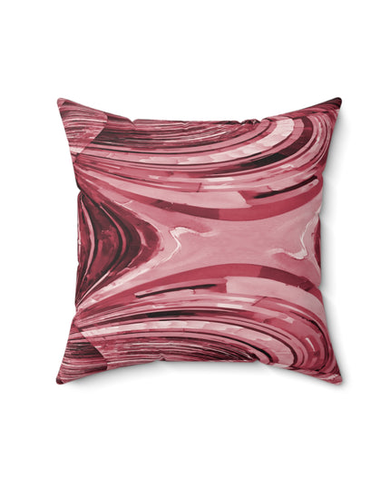 Uzi Spiral Ruby Faux Suede Square Pillow,  16" x 16"