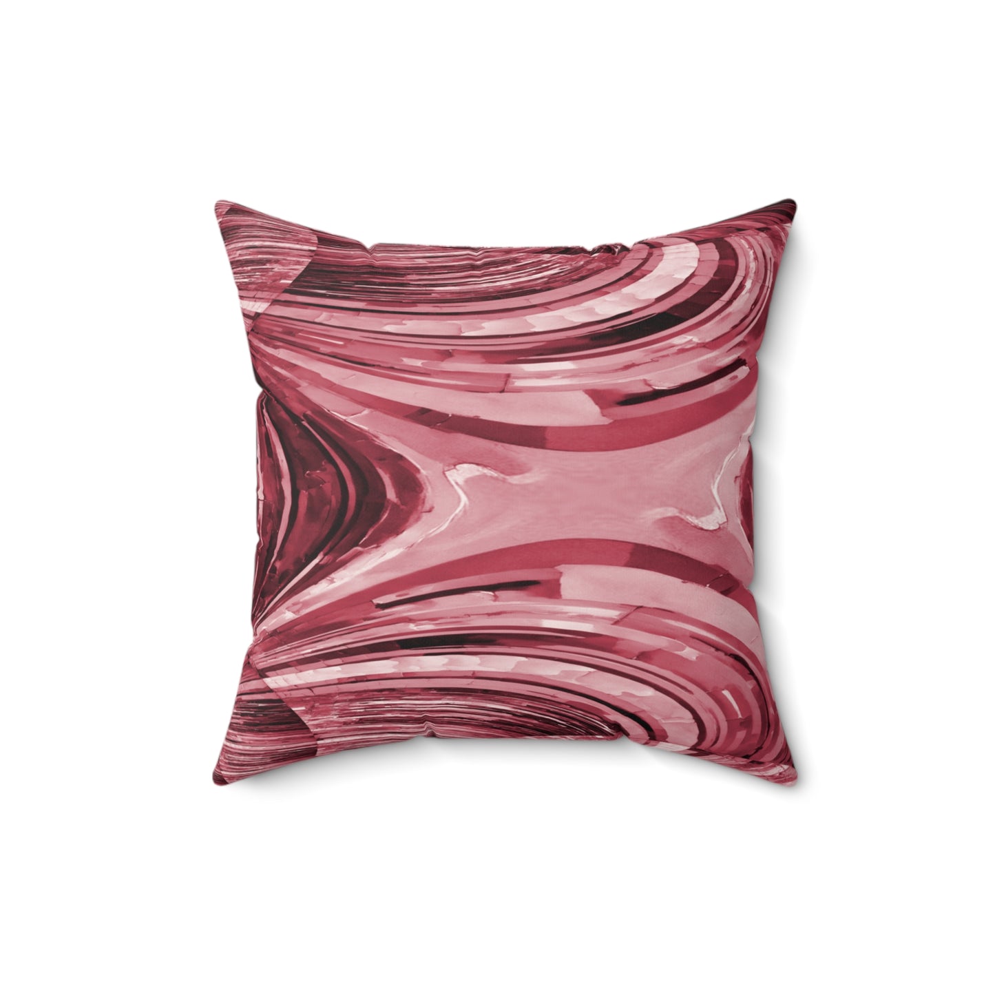Uzi Spiral Ruby Faux Suede Square Pillow,  16" x 16"