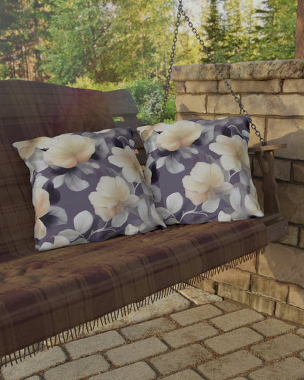 White Blush Floral Bunch 20" x 20" Outdoor Pillow