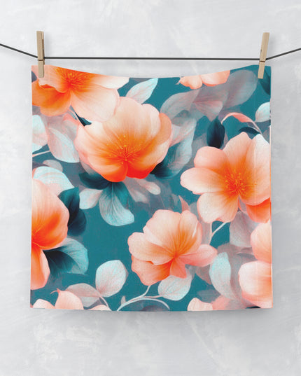 Orange Blossom Floral Bunch Face Towel, 13" x 13"
