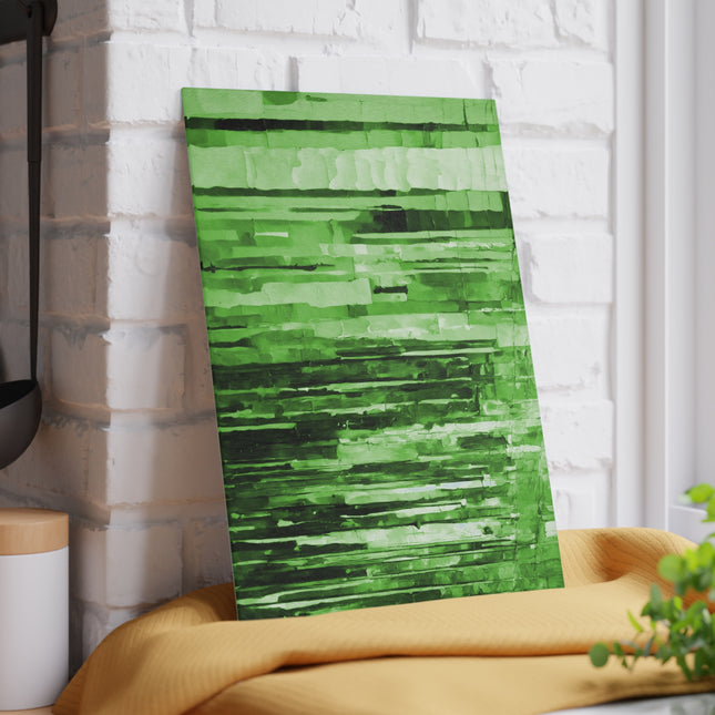 Striped Mint Pastels 8" x 11" Glass Cutting Board