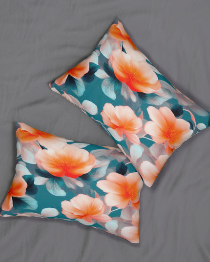 Orange Blossom Floral Bunch Spun Polyester Lumbar Pillow, 20" x 14"