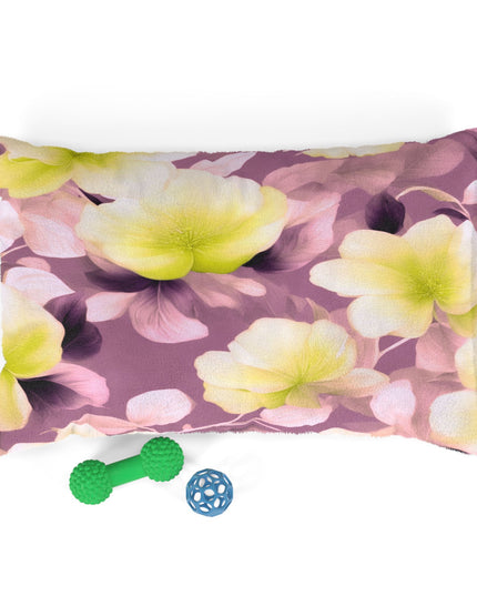 Lemon Blossom Floral Bunch Pet Bed, 28" × 18"