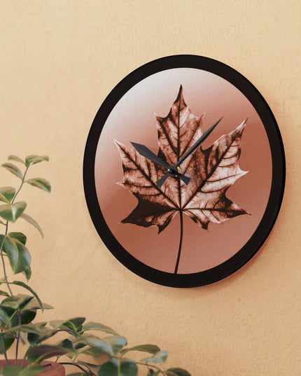 Soft Maple Leaf Acrylic Wall Clock, Round or Square, 10.75" x 10.75"