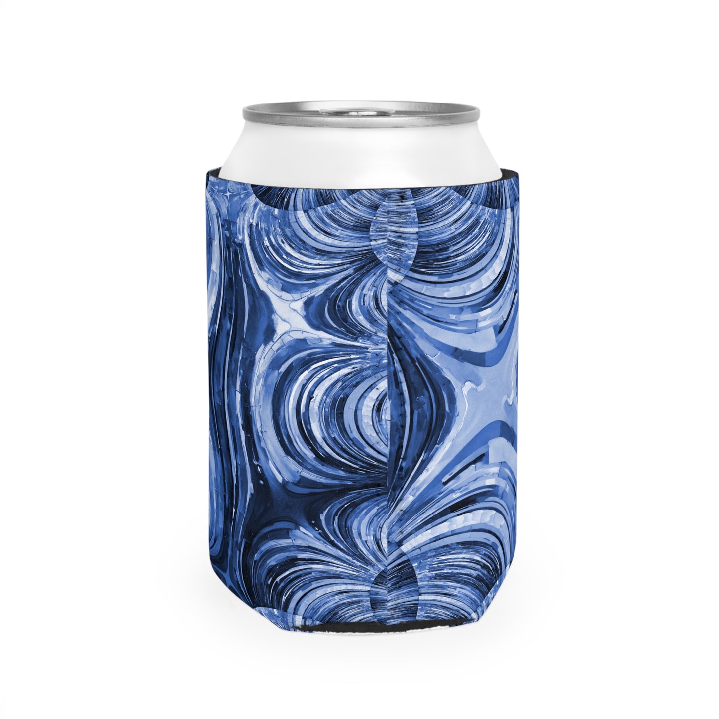 Uzi Spiral Deep Blue 12 oz Can Cooler Sleeve