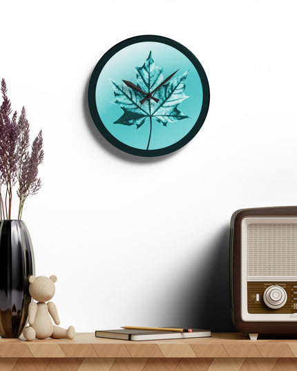Tif Green Maple Leaf Acrylic Wall Clock, Round or Square, 10.75" x 10.75"