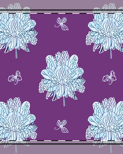 Blue Floral Butterflies Poly Twill Napkin, 10" x 10"