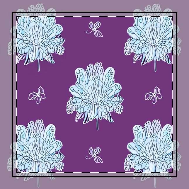 Blue Floral Butterflies Poly Twill Napkin, 10" x 10"