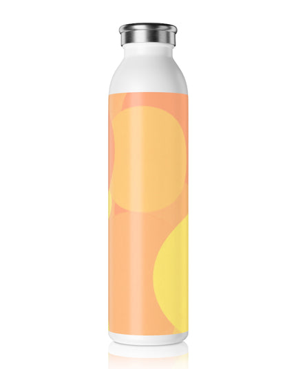Pastel Bright Oranges Patches Slim Water Bottle, 20 oz White