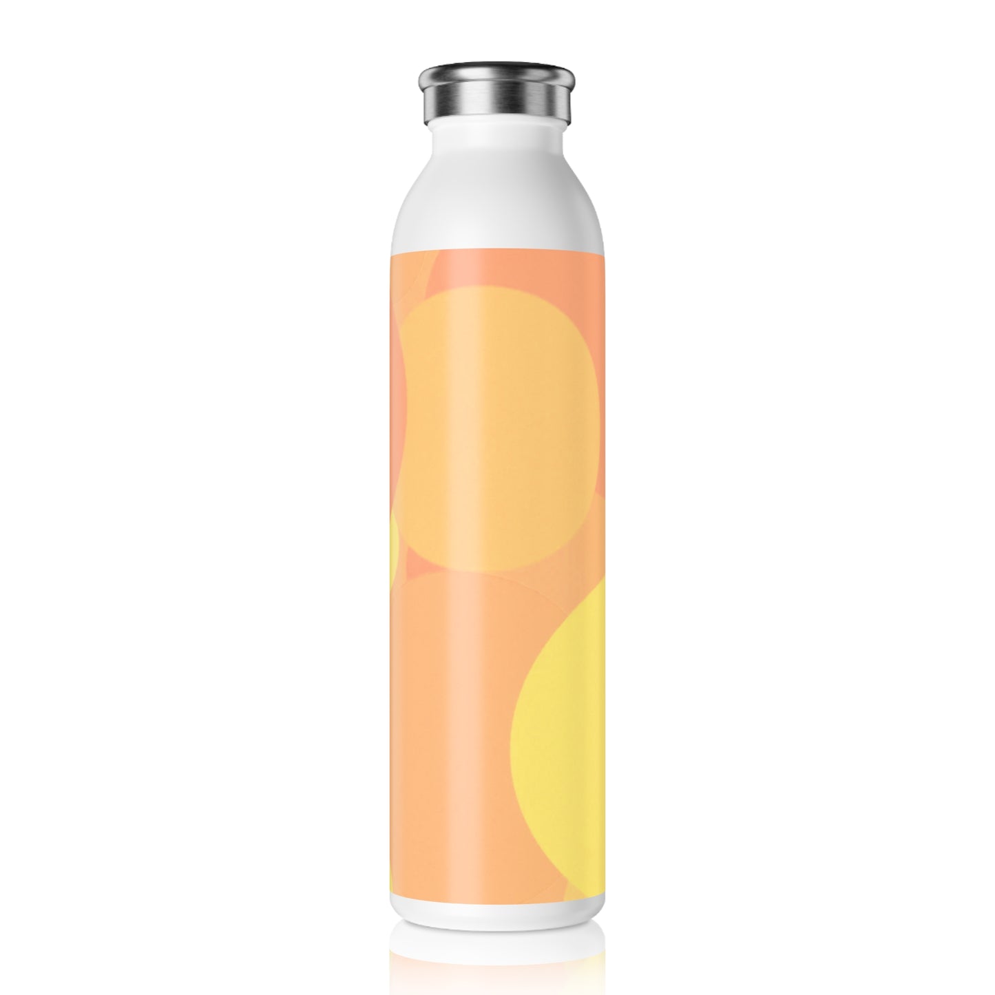 Pastel Bright Oranges Patches Slim Water Bottle, 20 oz White
