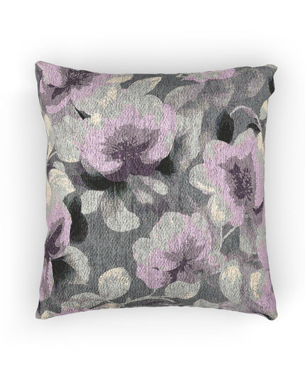 Gray Lavender Florals Woven Pillow, 17" x 18"