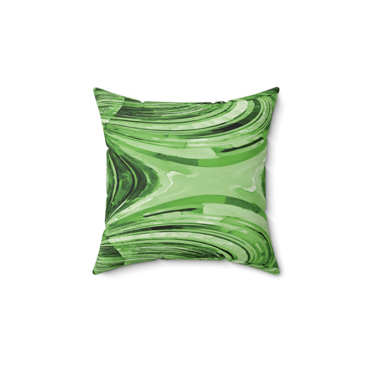 Uzi Spiral Mint Pastel 14" x 14" Faux Suede Square Pillow