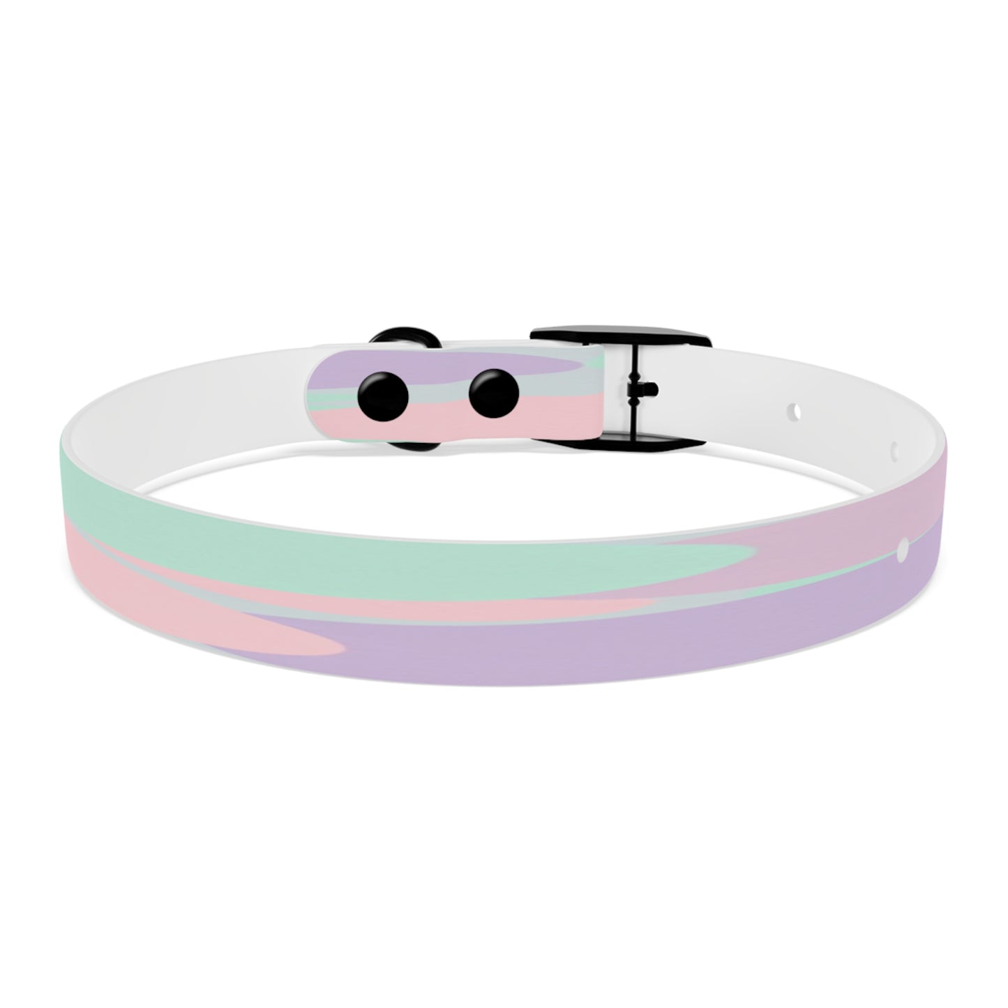 Pastel Peach and Soft Green Patches Small Dog Collar