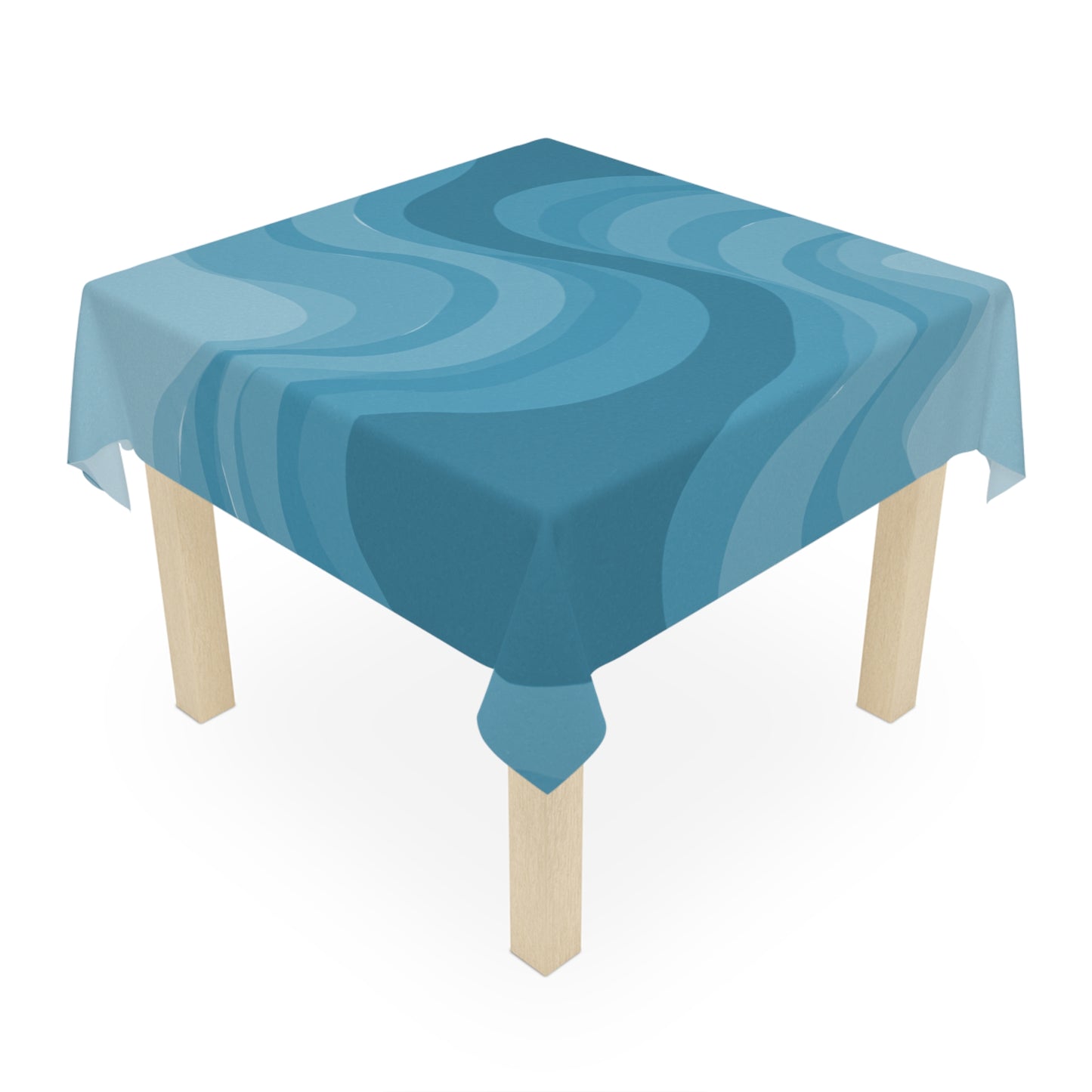Sky Blue Wavey Tablecloth, 55" x 55"