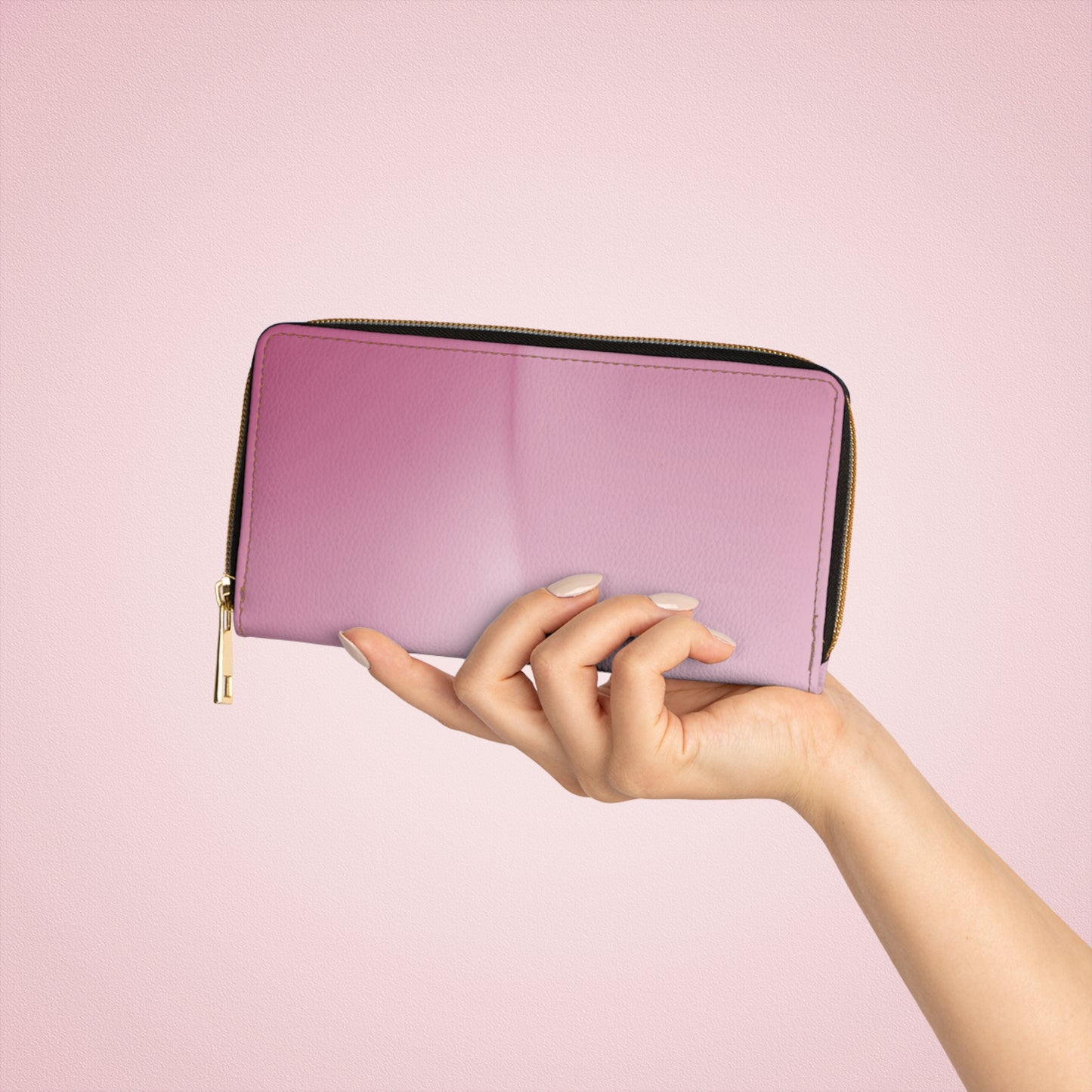 Pink Blush Fade Elegant Abstract Zipper Wallet - Stylish & Functional Accessory for Everyday Use