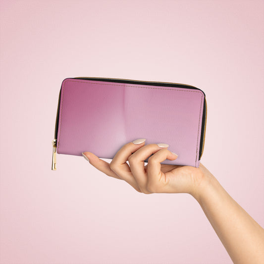 Pink Blush Fade Elegant Abstract Zipper Wallet - Stylish & Functional Accessory for Everyday Use