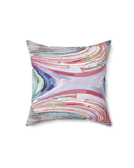 Uzi Spiral Pastels 14" x 14" Faux Suede Square Pillow