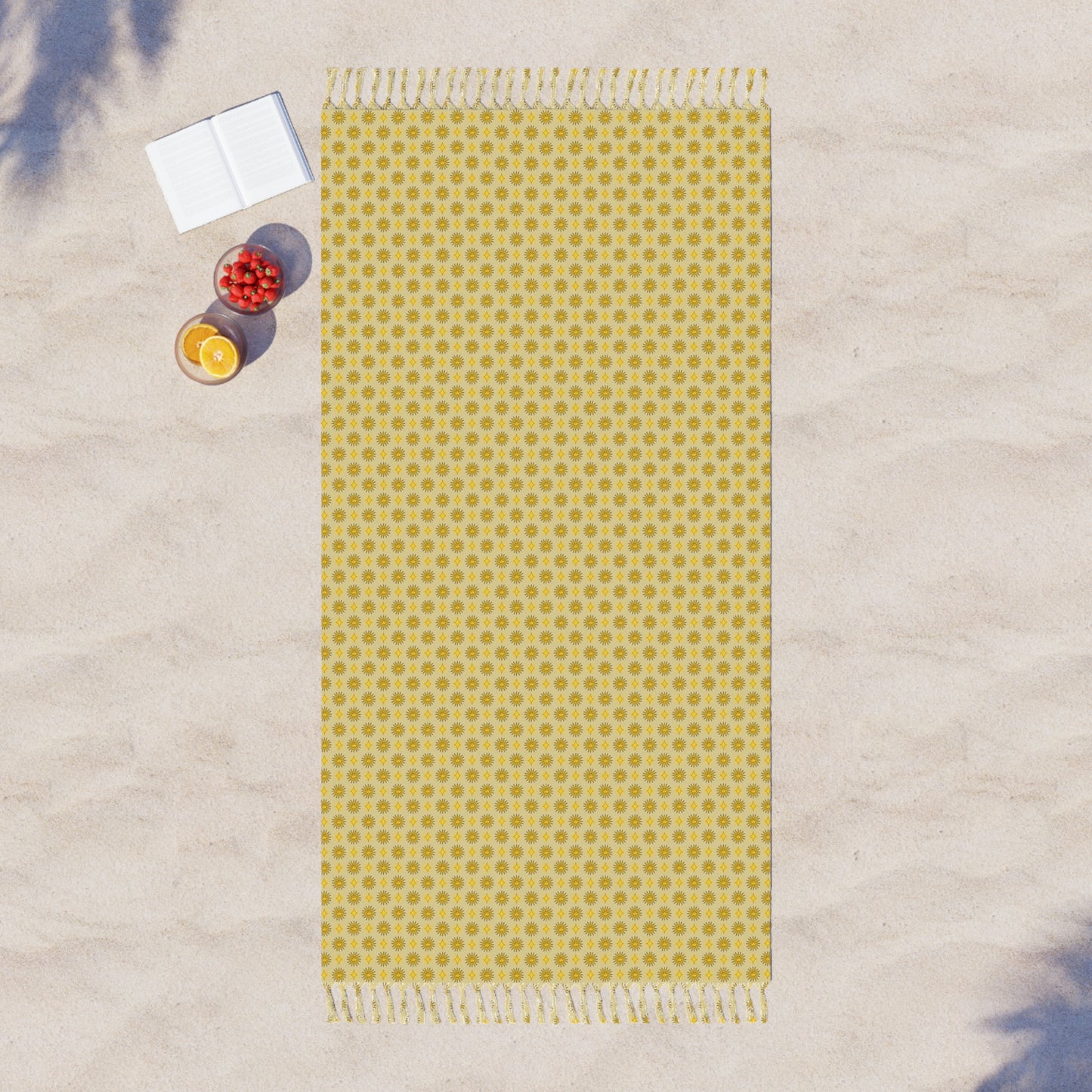 Lemongrass Star-crossed Bodies Boho Beach Cloth, 38" × 81"