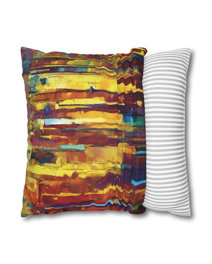 Striped Alpha Spun Polyester Square Pillowcase, 14" x 14"