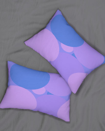 Pastel Purple Family Patches Spun Polyester Lumbar Pillow, 20" x 14"
