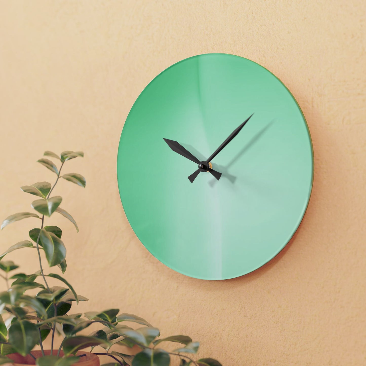 Mint Fade Acrylic Wall Clock, Round or Square, 10.75" x 10.75"