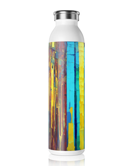 Striped Alpha Slim Water Bottle, 20 oz White