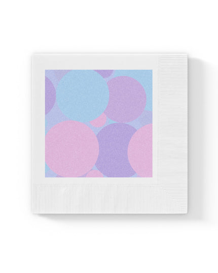 Pastel Purple and Mauve Patches White Coined Napkins, 6.5" x 6.5"
