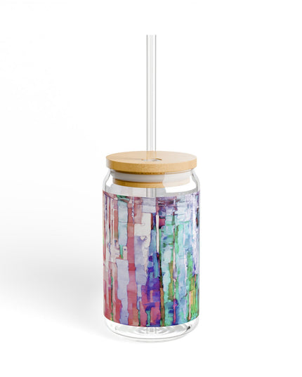Striped Pastels Sipper Glass, 16oz