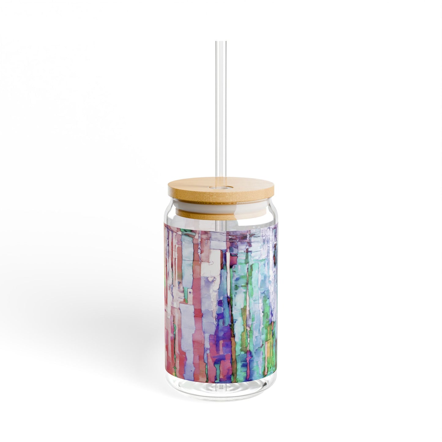 Striped Pastels Sipper Glass, 16oz