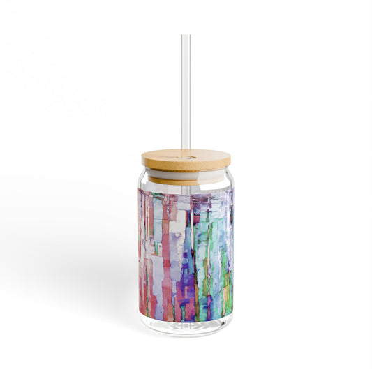 Striped Pastels Sipper Glass, 16oz