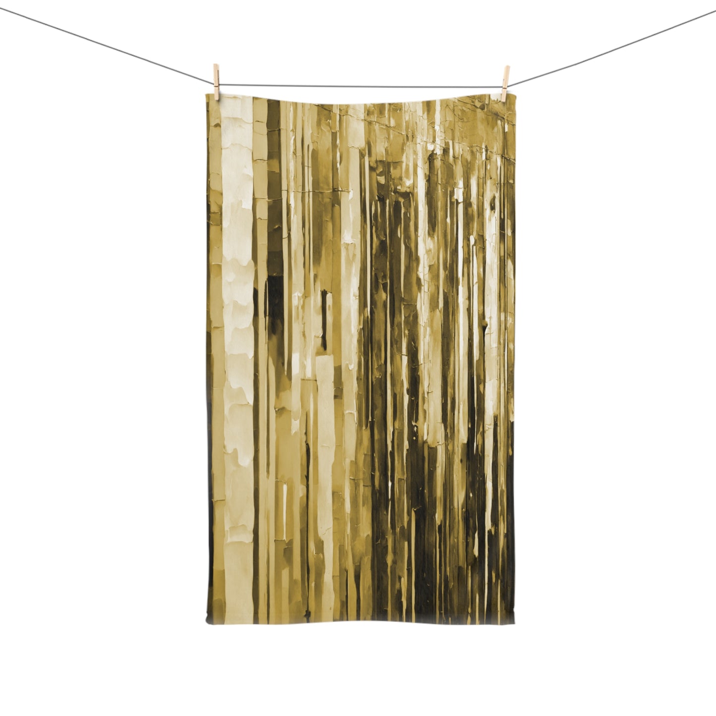 Striped Light Brown Hand Towel, 16" x 28"