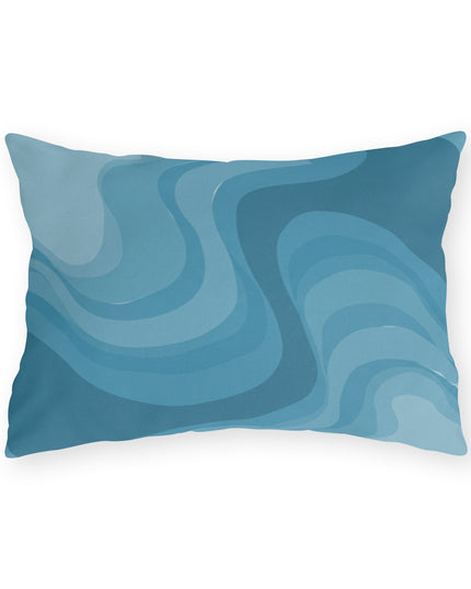 Sky Blue Wavey 20" x 14" Outdoor Pillow