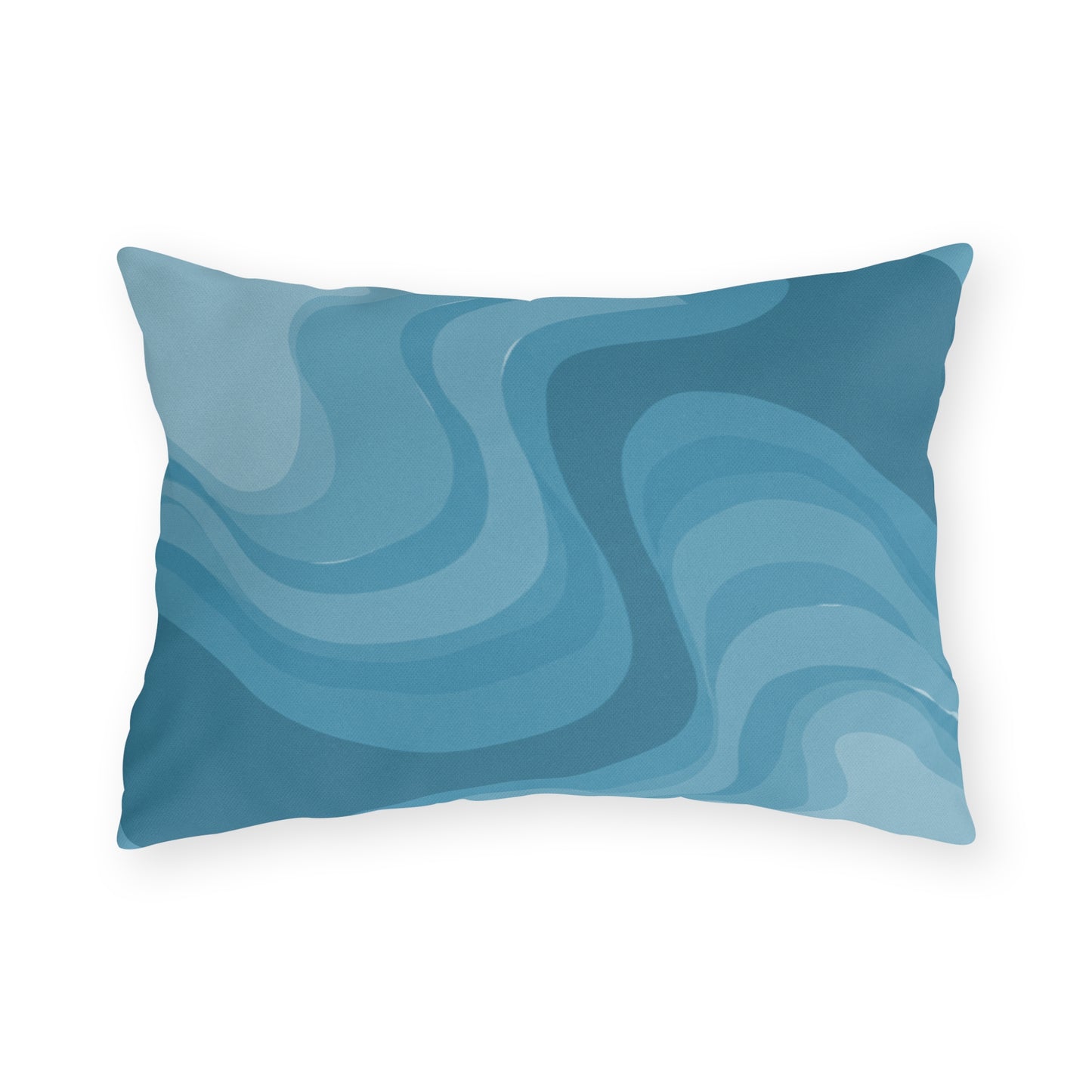 Sky Blue Wavey 20" x 14" Outdoor Pillow