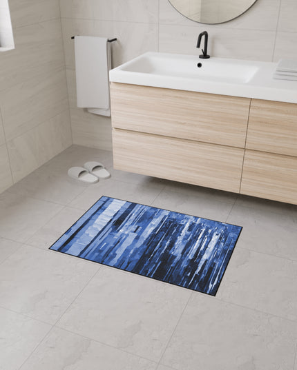 Striped Deep Blue 24" x 36" Heavy Duty Floor Mat