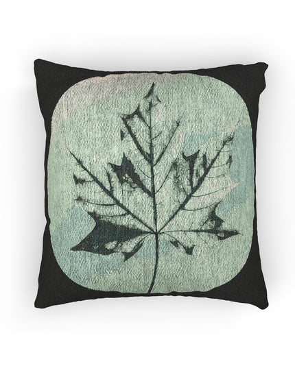 Mint Green Maple Leaf Woven Pillow, 17" x 18"