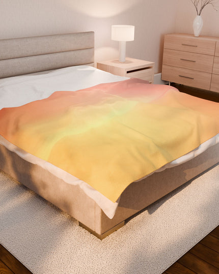 Hot Peach Fade Velveteen Plush Blanket, 60" x 80"