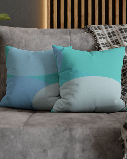 Pastel Tan and Tif Patches Spun Polyester Square Pillowcase, 14" x 14"