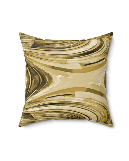 Uzi Spiral Light Brown Faux Suede Square Pillow,  16" x 16"