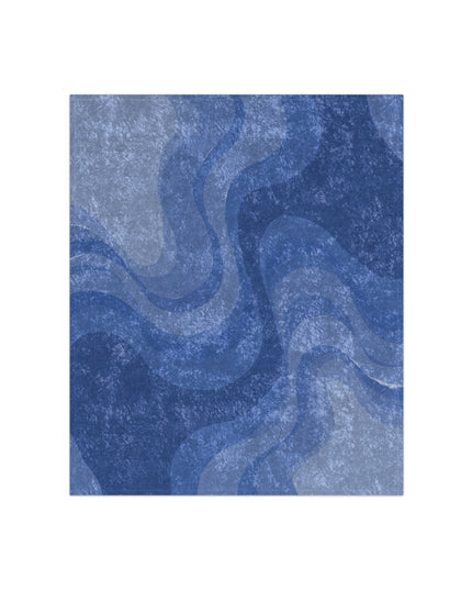 Deep Blue Wavey 50" x 60" Crushed Velvet Blanket